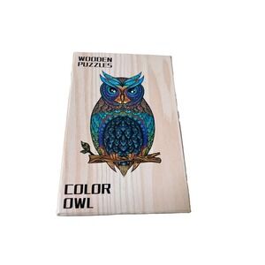 Wooden Owl Puzzle Colorful Interlocking Pieces Color Owl‎ Complete
